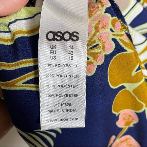 ASOS MATERNITY navy Asian floral print dolman sleeve tunic size 10 - Picture 4 of 5